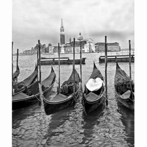 Gondolas at Rest bw VENEZIA ITALIA copy scaled