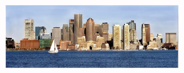 Rowes Wharf with sail